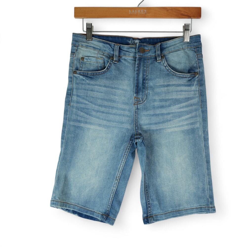 7 For All Mankind Bermuda Shorts Womens 16 (28x10) Blue Denim Jorts Stretch